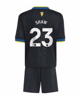 Billige Fotballdrakt Manchester United Luke Shaw #23 Replika Tredjedraktsett Barn 2025-26 Kortermet (med bukser)